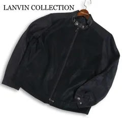 LANVIN COLLECTION ランバン コレクション 春夏 リネン切替★ チェック ライダース ジャケット ブルゾン Sz.50 メンズ
