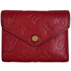 ルイ・ヴィトン Louis Vuitton ポルトフォイユ ヴィクトリーヌ 札入れ 小銭入れ 二つ折り財布 モノグラムアンプラント スカーレット M63701 レディース 【中古】