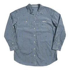 Mademoiselle NON NON マドモアゼルノンノン ギンガムチェック 両胸ポケット 長袖シャツ /ブルー/パパス/日本製