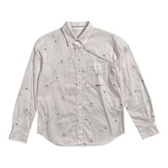 新品タグ付】マドモアゼルノンノン 麻100% 総柄シャツ L パパス 日本製