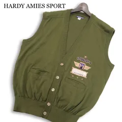 HARDY AMIES SPORT ハーディエイミス 春夏★ リネン 刺繍 マリン ニット ベスト 日本製 大きいサイズ Sz.5 メンズのサムネイル