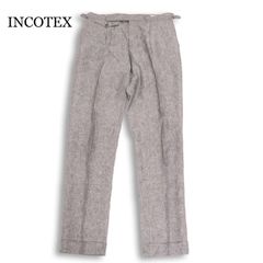 美品 INCOTEX ツータック ワイド リネンパンツ インコテック - メルカリ