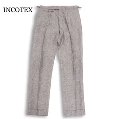 INCOTEX インコテックス 春夏 ICEDONEGAL★ アイスドニゴール サマー ツイード スラックス パンツ Sz.52　メンズのサムネイル