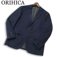 ORIHICA オリヒカ 通年 総裏★ ストレッチ 軽量 SOLOTEX チェック テーラード ジャケット Sz.94AB4 メンズ 紺 ビジカジ