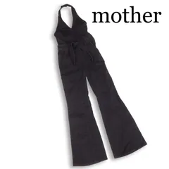 USA製★ MOTHER マザー 【THE HALTER DOOZY JUMPSUIT】デニム ホルター ジャンプスーツ オーバーオール Sz.25 レディース 黒のサムネイル