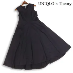 UNIQLO × Theory ユニクロ × セオリー ウルトラストレッチ★ フレア ロング ノースリーブ ワンピース Sz.M レディース 黒