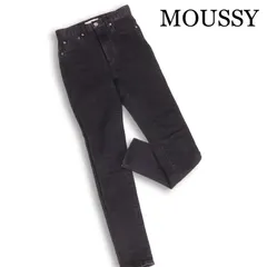 MOUSSY マウジー HW Rebirth L／BLACK SKINNY★ ストレッチ スキニー デニム パンツ ジーンズ Sz.24 レディース 黒 日本製