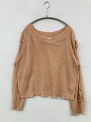 JULIA BOUTIQUE ジュリアブティック ニット/セーター ベージュ 無地 リボン ショート丈 長袖 ボートネック