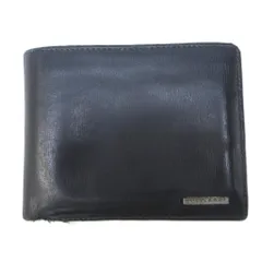 ヒューゴボス HUGO BOSS 二つ折り財布 ウォレット ロゴプレート レザー 黒 ブラック 1129のサムネイル