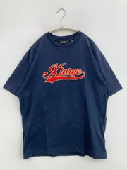 XLARGE エクストララージ Tシャツ/カットソー L ネイビー 前面プリント ブランドロゴ 刺繍 ミドル丈 半袖 クルーネック(丸首)