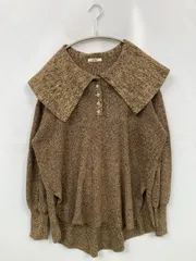 MURUA ムルーア ニット/セーター F ブラウン コットン ニット 無地 ミドル丈 長袖