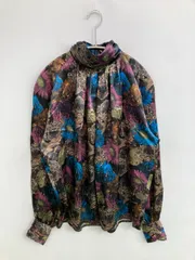 WORTHINGTON ワーシングトン シャツ/ブラウス 8 ブラック 花柄・ボタニカル柄 ミドル丈 長袖