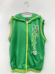 OFF SHORE ベスト LARGE グリーン 前面プリント バックプリント ライン柄