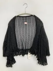 カーディガン/ボレロ ブラック レース フリル ショート丈 半端袖