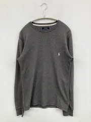 Polo Ralph Lauren ポロラルフローレン Tシャツ/カットソー S グレー 無地 ワンポイント ブランドロゴ ミドル丈 長袖 クルーネック(丸首)