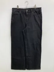 UNIQLO ユニクロ デニムパンツ 26(66cm) ブラック フルレングス 無地 ワイド・ルーズ レギュラー ストレート