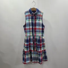 ポロラルフローレン ガールズ スリーブレス チェックシャツ ワンピース 16