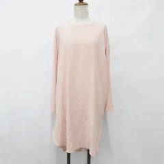 プレインピープル PLAIN PEOPLE チュニック ワンピース ひざ丈 長袖 バックリボン テールカット ピンク 2