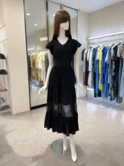 EGOIST Vネック シャーリング Long ワンピース