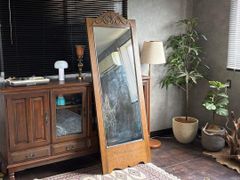 ヴィンテージ　オーク材　全身鏡　ナチュラル　姿見　クラシック　レトロ　IG ヴィンテージ オーク材 全身鏡 ナチュラル 姿見 クラシック レトロ IG