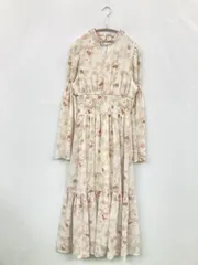one after another NICE CLAUP ワンアフターアナザーナイスクラップ ワンピース F アイボリー 長袖 花柄・ボタニカル柄 ロング・マキシ丈 ティアード