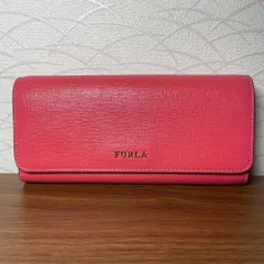 【美品】FURLA フルラ 長財布 フラップ ピンク系 レディース