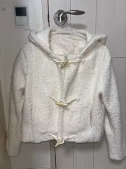 フリース トグルボタン コート アイボリー