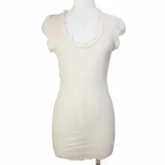 シームレスベーシック SEAMLESS BASIC. Flounce 美品 タンクトップ 24SS ベイクルーズ フリル ベージュ X