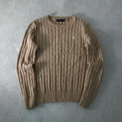 W95 ポロ ラルフローレン ケーブル編み ベージュ ニット