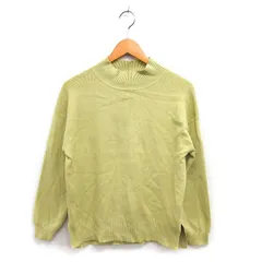 グローバルワーク GLOBAL WORK ニット セーター ハイネック リブ ゆったり スリット ドロップショルダー 長袖 M 黄 イエロー /NT31