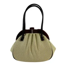 【美品】 和装バッグ 優品 カジュアル 絞り 薄黄 正絹 和装小物  【中古】