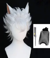 新品 コスプレウィッグ 耳付き コスチューム用小物 専用ネットと櫛付 ハロウィン 仮装