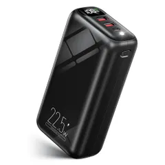 大容量 【60000mAh大容量&３台同時充電&22.5W/PD20W】 急速充電 バッテリー 携帯充電器 USB-Type C入出力ポート LCD残量数字表示 スマホ充電器 コンパクト 持ち運び便利 LEDライト付き PSE認証済 iPho 1790a9b8