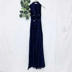 美品✨ モンシャルム オールインワン ネイビー フォーマル ポリエステル 100 高級 スタイリッシュ お呼ばれ ドレス パンツ ブライダル 結婚式 パーティー 上品