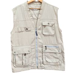 7TAS1 サファリベスト ベージュ アウトドア 古着used - メルカリ