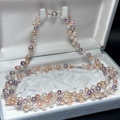 極美品✨テリ強】 あこや真珠 3.9-7.6mm パール ネックレス ピンク 