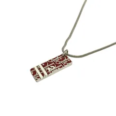 DIOR/ChristianDior(ディオール/クリスチャンディオール) ネックレス美品  トロッター シルバー×ピンク×白