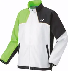 ヨネックス YONEX テニス ジュニア裏地付ウィンドウォーマーシャツ ジャケット ジャージ アウター 長袖 練習 トレーニング クラブ 学校 裏地付 ヒートカプセル 制電 反射 撥水 キッズ  70095J 136 ホワイト/グリーン