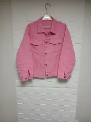 新品)ピンク デニム ジャケット XL サイズ