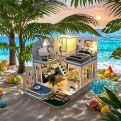 fashion alley ドールハウス 手作りキットセット ミニチュア ミニ家具工芸品キット 防塵ケース付き ｢威藍印?｣ TD42