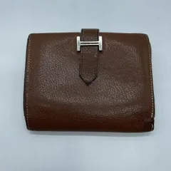 【中古】Hermes ベアン コンパクト ウォレット □G刻印 ブラウン ※ほつれ、汚れ、型崩れあり[19]のサムネイル