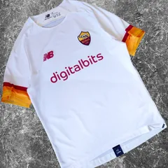 極美品 ASローマ New Balance 21/22 ユニフォーム アウェイ 半袖 セリエA ゲームシャツ ホワイト ロゴ エンブレム メンズ レディース ユニセックス