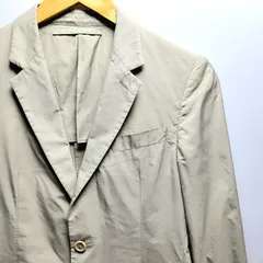 【美品】PRADA ポリエステル テーラードジャケット ナイロン風 ベージュ サイズ46
