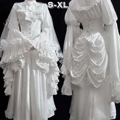 再入荷 人気商品★ロリータ服 jsk 上下セット 可愛い プリンセスドレス お姫様 Lolita ロリータ服 リボン 黒 ホワイト 可愛い アイドル衣装 コスチューム コスプレ衣装 文化祭