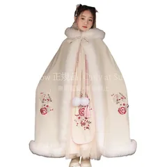 再入荷 【特価】人気商品★漢服 女の子 チャイナドレス 刺繍 唐装 中国風 もこもこ ロリータワンピース ガールズ レッド 厚め ダウン コスプレ衣装 キッ