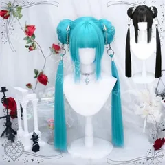 再入荷 人気商品★ウィッグ ツインテール 水色 ロング ゴスロリ 地雷系 ロリータ フルウィッグ レディース コスプレ 仮装 撮影 イベント 原宿系 量産型