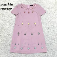cynthia rowley 半袖 ひざ丈 ビジューワンピース 1 ピンク