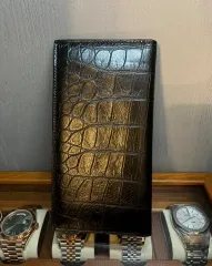 Saint Laurent サンローラン ブラック クロコ エンボス 長財布