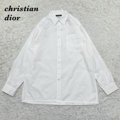 Christian Diorディオール刺繍ドレスシャツサックスブルー青レギュラー