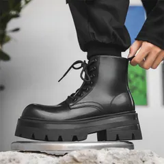 送料無料 マーティンブーツ メンズ 革ブーツ ショートブーツ 紳士靴 ワークブーツ バイクブーツ 厚底 ショート ブーツ サイドジップ 秋冬 大人 シューズ おしゃれ 革靴 カジュアルブーツ